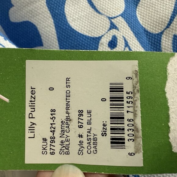 Lilly Pulitzer Womens 0 Bailey Capri Coastal Blue Gabby Alligator Print NWT - Picture 9 of 11